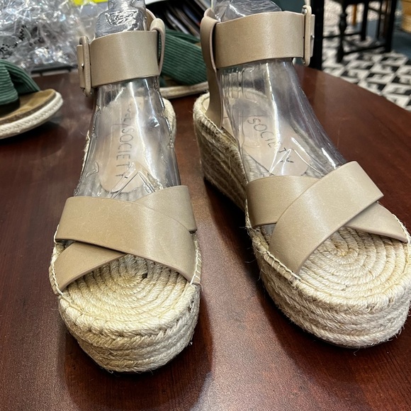 New Sole Society Natural Leather & Espadrille 3” Heel- Size 10 - Picture 6 of 6